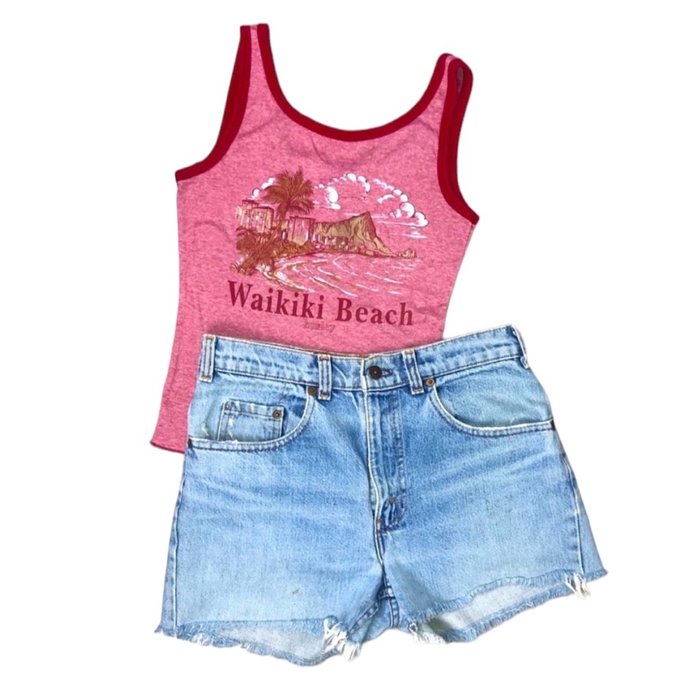 Vintage Hurley Waikiki Beach Tank Top XS Red